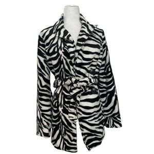 NWOT heart soul zebra lux faux fur zebra trench coat